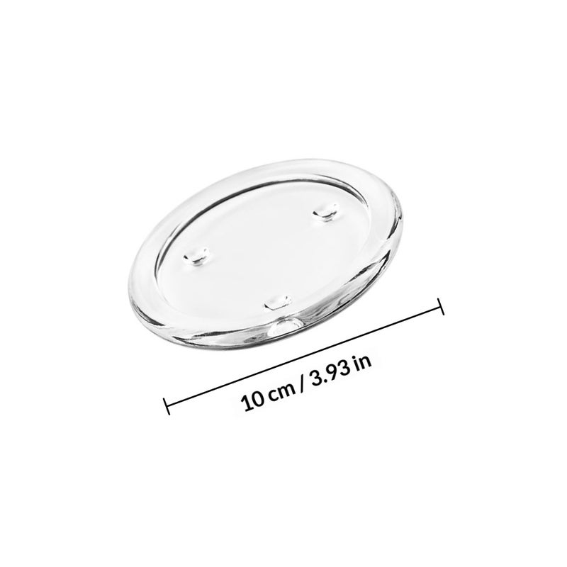 2Pcs Home Round Candle Trays Glass Simple Candle Holders Table Decorations - Image 2