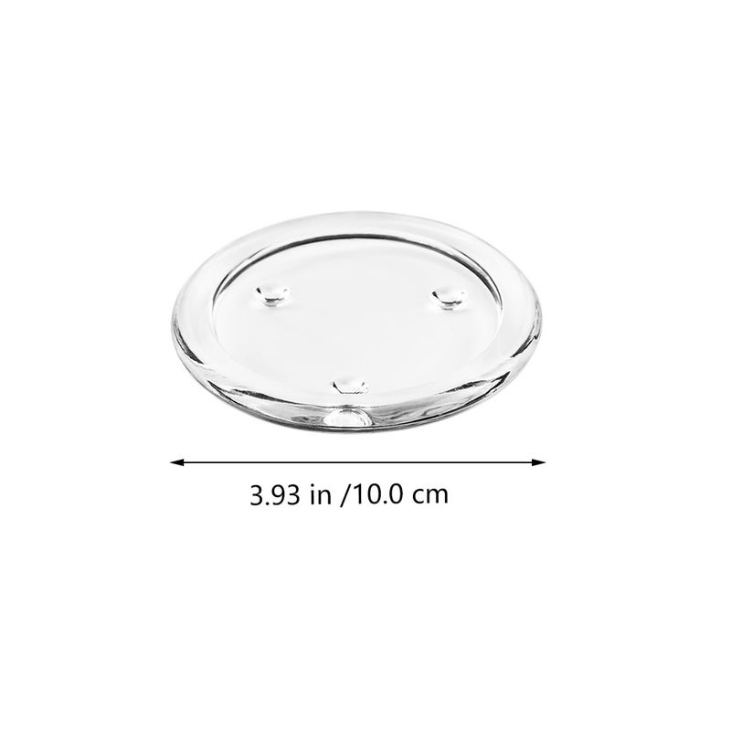 2Pcs Home Round Candle Trays Glass Simple Candle Holders Table Decorations - Image 3