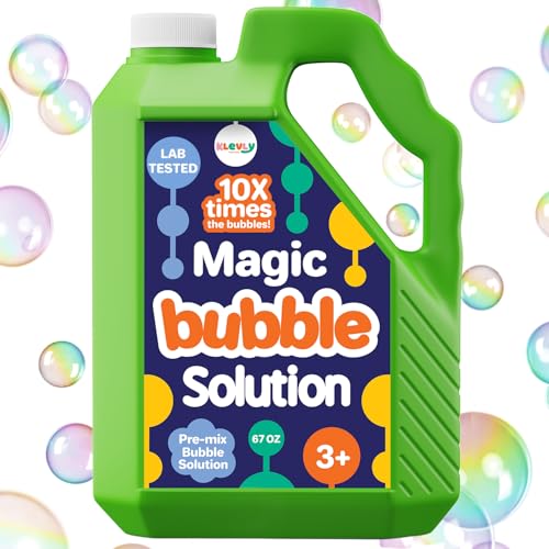 Klevly 67 OZ Iridescent Bubble Solution Refill NonToxic PreMix Bubble Refill Solution No Mixing or Measuring Required Bubbles for Kids Bubbles Bulk Bubble Machine Solution Giant Bubbles 67 OZ - Image 1