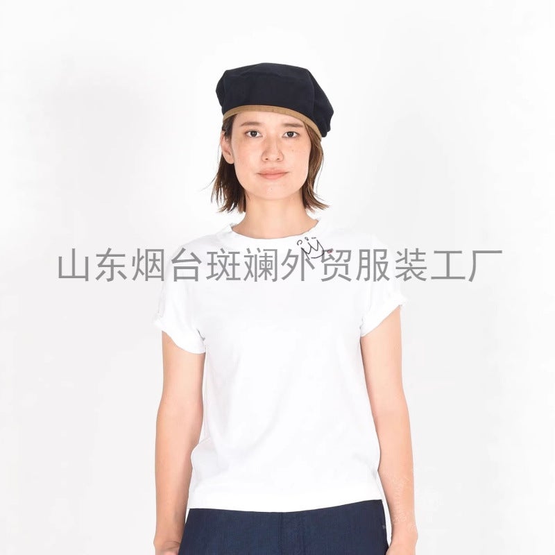 Directly Supplied from the Original Factory, Foreign Trade Clothing Cc45R with Crown Embroidery Short-Sleeve T-Shirt, Same Style Embroidered Bamboo Cotton Short-Sleeve Shirt - Image 5