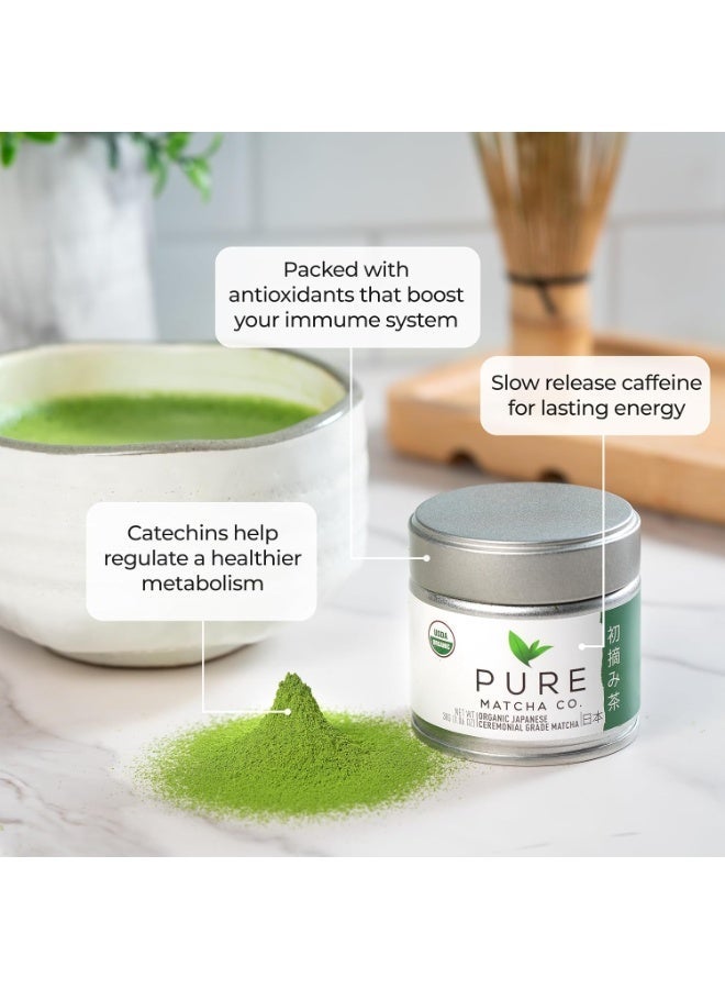 Pure Matcha Co | Premium Organic Ceremonial Grade Matcha Green Tea Powder | Authentic Japanese Origin | Sugar Free | 30g, 1.06oz - Image 5