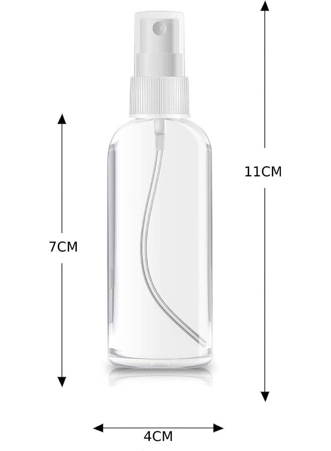 MOMENT 6Pack Plastic Spray Bottles, 2Oz/50Ml Plastic Spray Clear Empty Fine Mist Plastic Mini Travel Bottle Set Bottles Refillable Liquid Containers, Transparent White  - Image 2