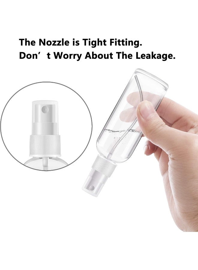 MOMENT 6Pack Plastic Spray Bottles, 2Oz/50Ml Plastic Spray Clear Empty Fine Mist Plastic Mini Travel Bottle Set Bottles Refillable Liquid Containers, Transparent White  - Image 3