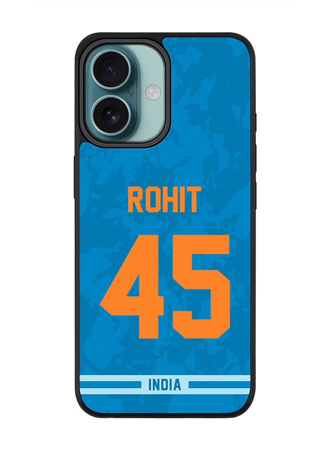Stylizedd For iPhone 16 Case [Compatible with MagSafe] Slim Magnetic cover Phone Case iPhone 16 -India Rohit Sharma Jersey No 45 - Image 1