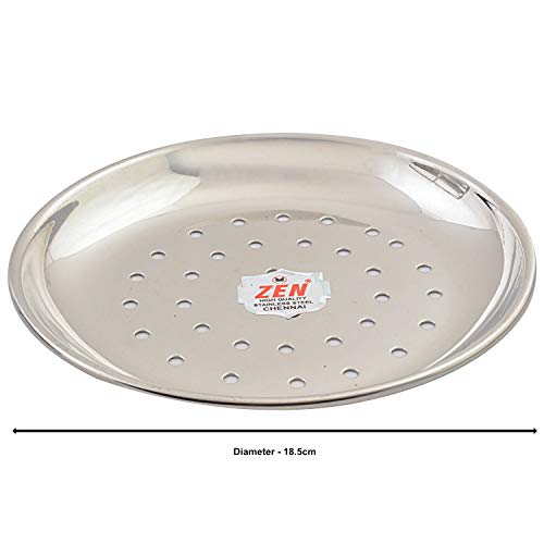 Jain Stainless Steel Idiyappam Stand (Big Size) with 3 Plates | Momos Steamer | Vegetable Steamer Utensil, Pack of 1 - Silver Color -[Height 15cm: Width 19cm] - Image 5