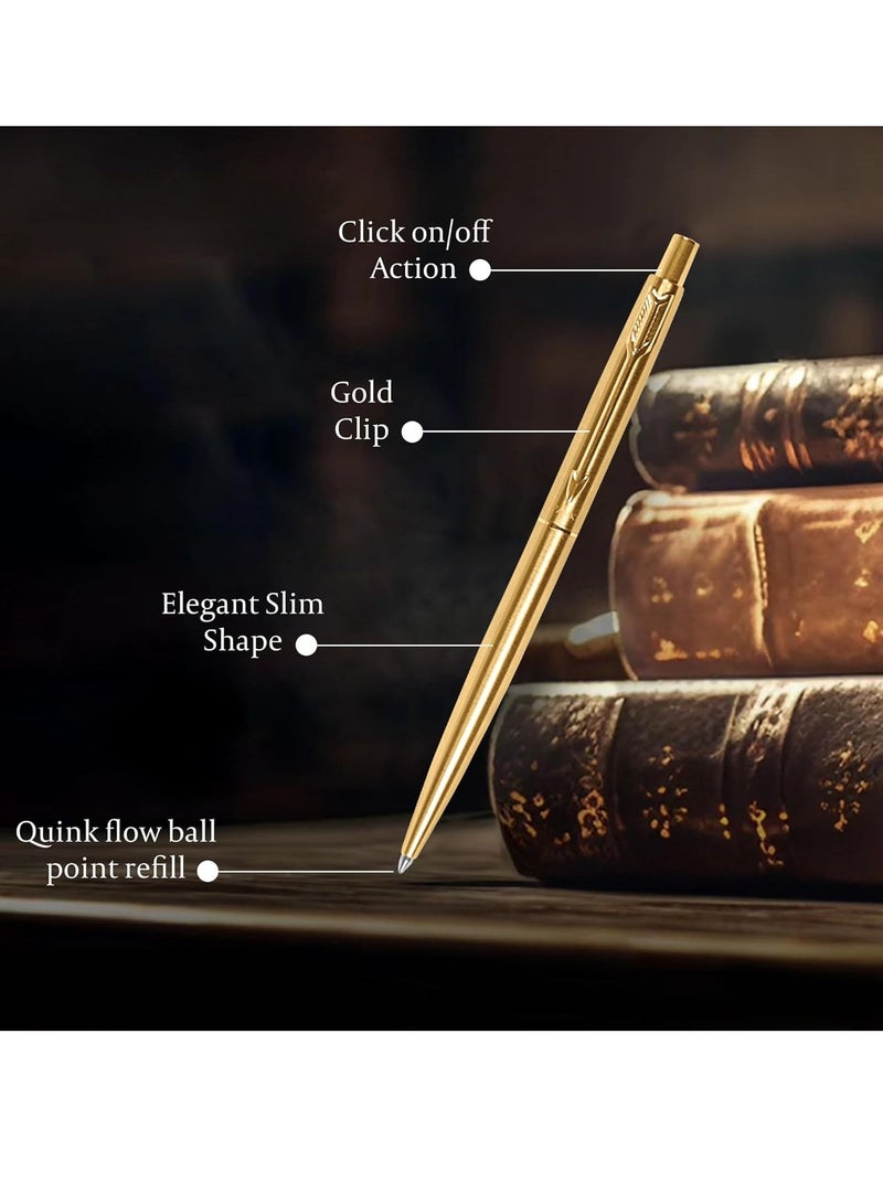 باركر قلم باركر كلاسيك الذهبي | لون الحبر - أزرق | هدية للموظفين | القلم الرائد لرواد الأعمال - Image 5