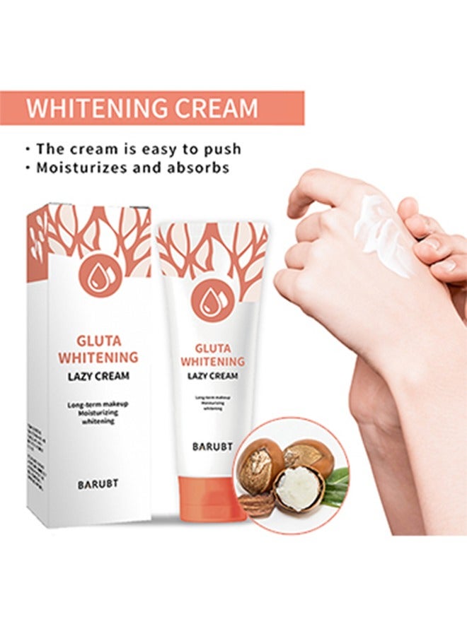 BARUBT Gluta Whitening Lazy Cream-Moisturizing Tone Up Cream, Anti Aging Moisturizes Evens Skin Tone ,Light Makeup Covering Spots - Image 1