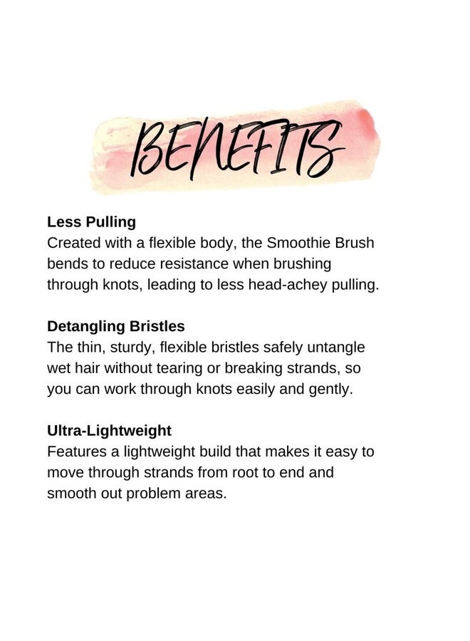 Calista Smoothie Brush Wet Or Dry Hair Flex Brush For Detangling For All Hair Types (White) - Image 5