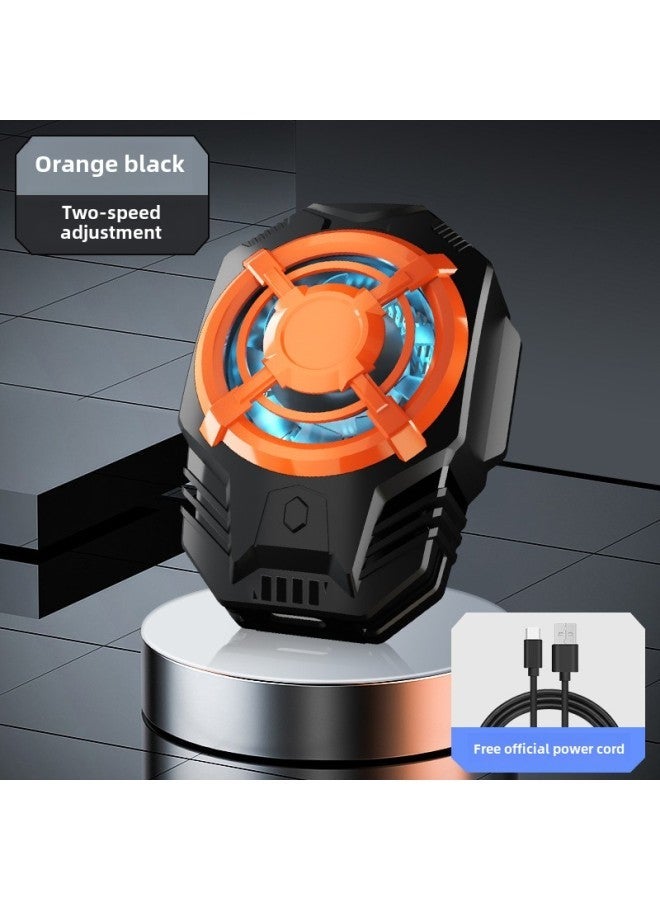 Mobile Phone Radiator S6 Anchor-level Semiconductor Refrigeration Cooling Live Broadcast Ultra-quiet Source Wholesale-Color:S19 Back Clip Radiator-orange Black (cost-effective, With Two-gear Adjustment)  - Image 1