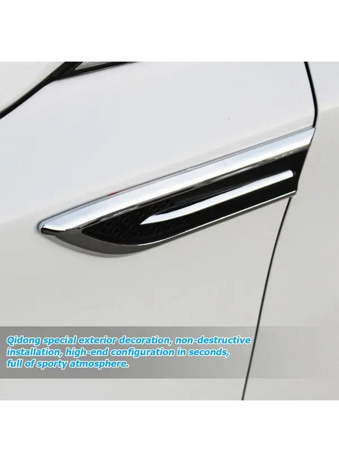 Varian Silver Black Self Adhesive Hood Side Air Intake Vent Trim For SUV Sedan Truck - Image 4