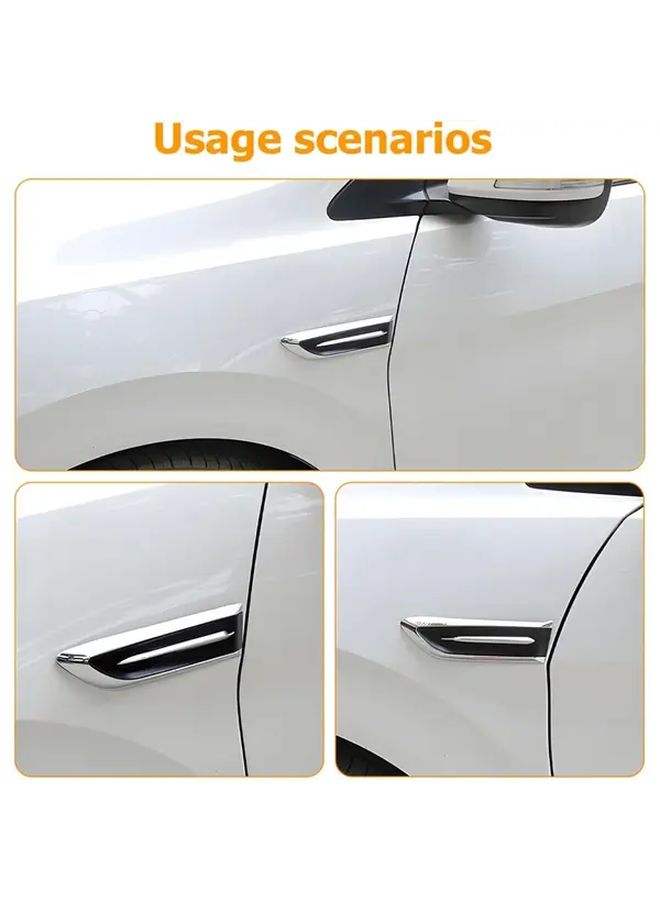 Varian Silver Black Self Adhesive Hood Side Air Intake Vent Trim For SUV Sedan Truck - Image 5