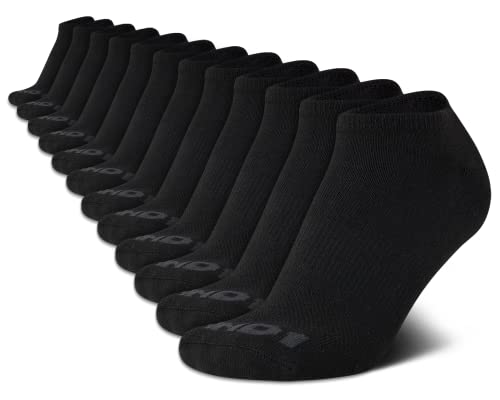 AND1 Mens Low Cut Socks - 12 Pack Performance Stretch Athletic Compression Sock for Men - Sports No Show Socks (6-12.5), Size 6-12.5, Black - Image 1