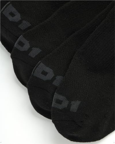 AND1 Mens Low Cut Socks - 12 Pack Performance Stretch Athletic Compression Sock for Men - Sports No Show Socks (6-12.5), Size 6-12.5, Black - Image 4