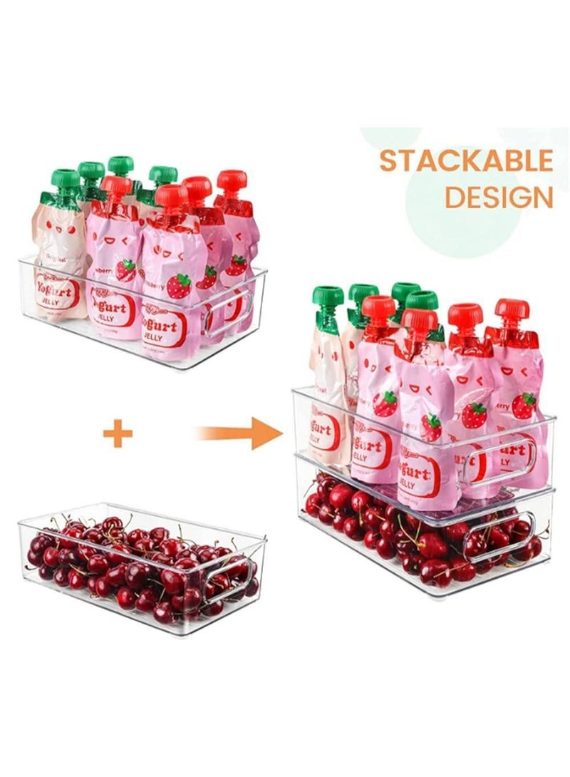 Refrigerator storage box set, clear and secure stackable storage boxes for kitchen, closet, office, laundry room, bathroom, or food storage, 2 pieces - Image 2