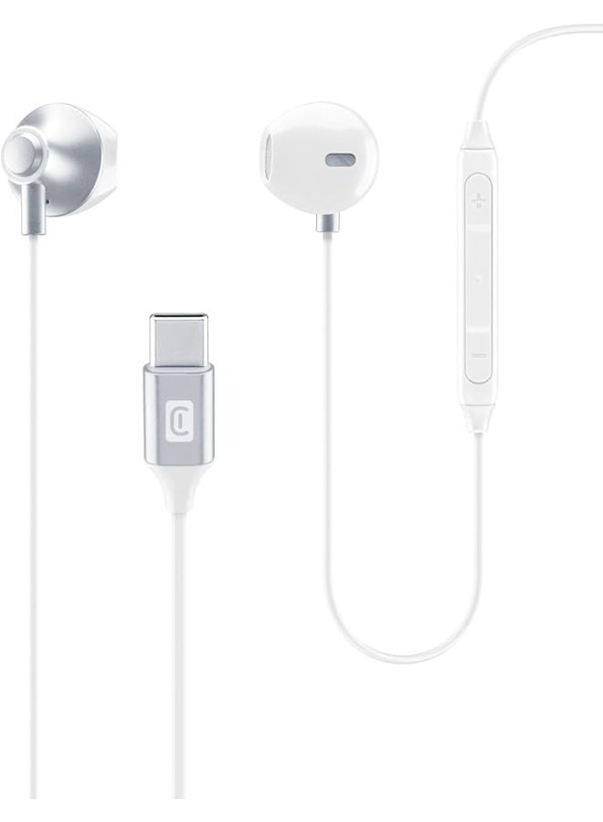 سيلولار لاين سماعات أذن ستيريو USB-C من Cellularline Orbit باللون الأبيض - Image 1
