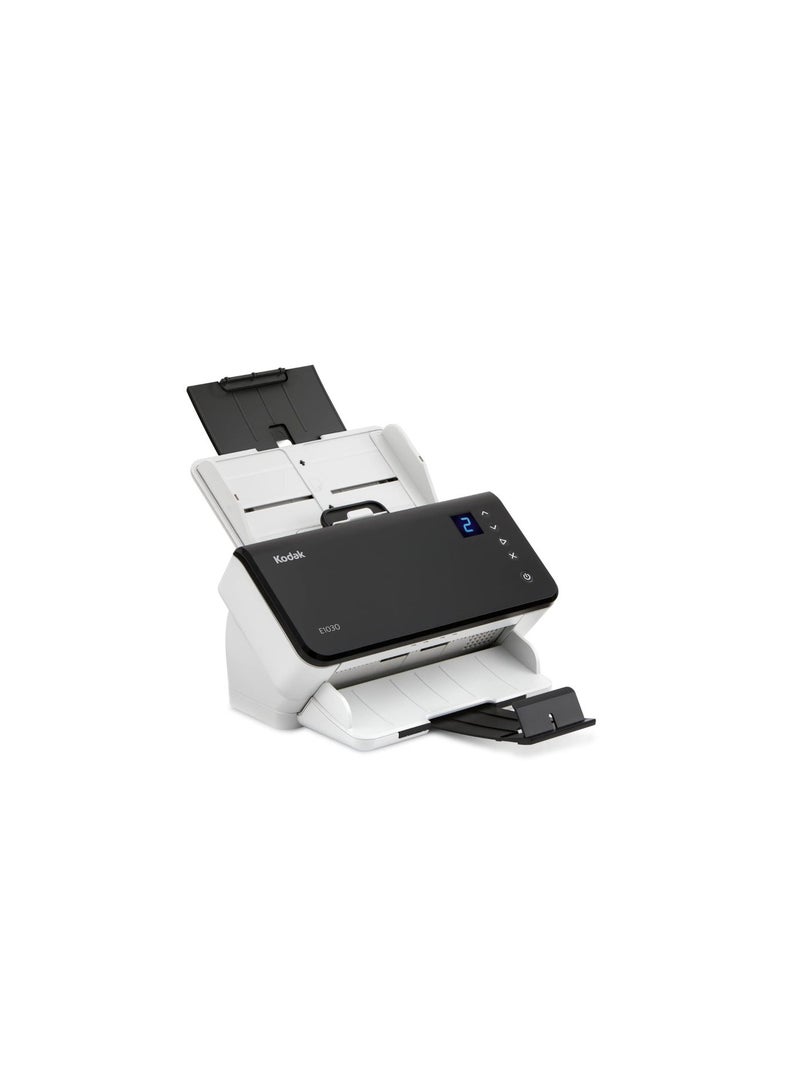 Kodak alaris Alaris E1030 Scanner with Passport Flatbed Accessory, 30 PPM Simplex, 60 IPM Duplex, 600 DPI Optical Resolution, 80 Sheet ADF, Dual CIS Sensors, OCR & Perfect Page Technology, Intelligent Document Protection, Multi Feed Detection, USB 3.0 Connectivity, Scan to PDF TIFF JPEG PNG RTF TXT, Long Document Mode 118 Inches, 4000 Daily Duty Cycle, ID Card Passport Insurance Card Support, ENERGY STAR & EPEAT Certified, Professional Office Document Scanner White Black - Image 3