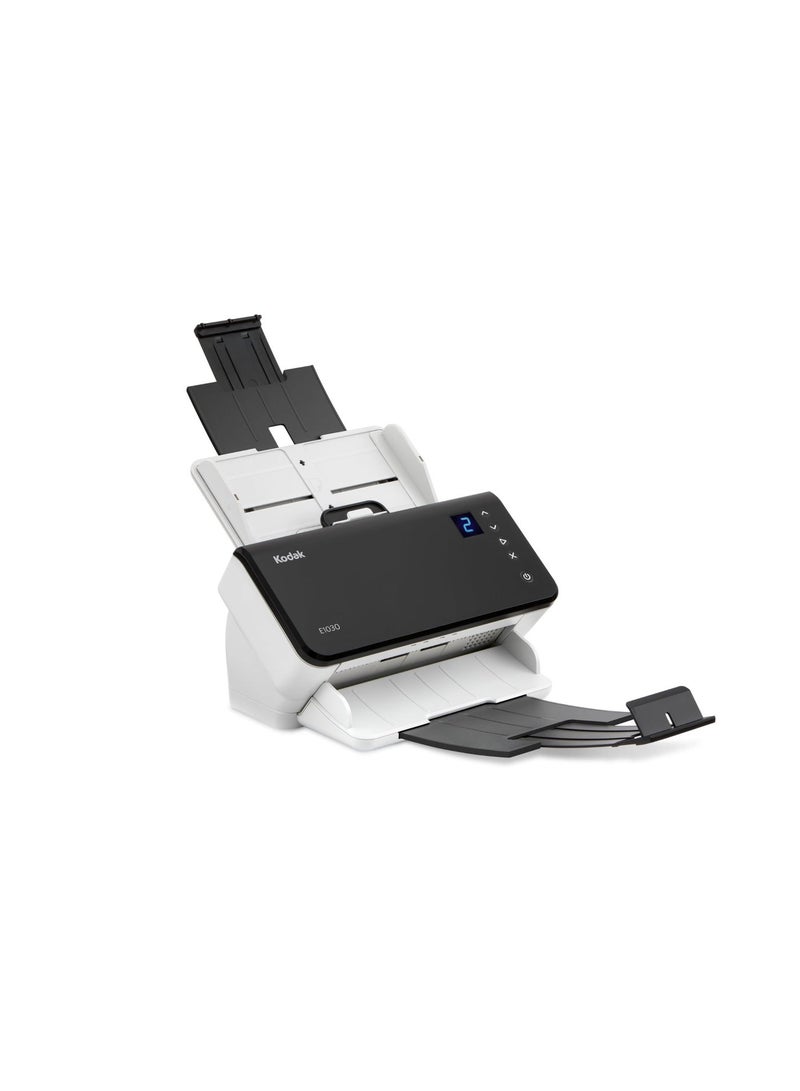 Kodak alaris Alaris E1030 Scanner with Passport Flatbed Accessory, 30 PPM Simplex, 60 IPM Duplex, 600 DPI Optical Resolution, 80 Sheet ADF, Dual CIS Sensors, OCR & Perfect Page Technology, Intelligent Document Protection, Multi Feed Detection, USB 3.0 Connectivity, Scan to PDF TIFF JPEG PNG RTF TXT, Long Document Mode 118 Inches, 4000 Daily Duty Cycle, ID Card Passport Insurance Card Support, ENERGY STAR & EPEAT Certified, Professional Office Document Scanner White Black - Image 4