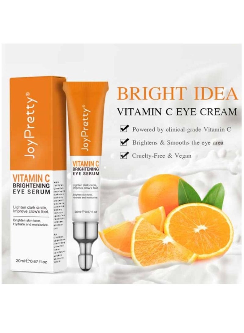 JoyPretty Vitamin C Brightening Eye Serum Lighten Anti Aging Eye Serum Reduces Wrinkles Fine Lines & Dark Circles Brightening Serum For Women 20ml - Image 2