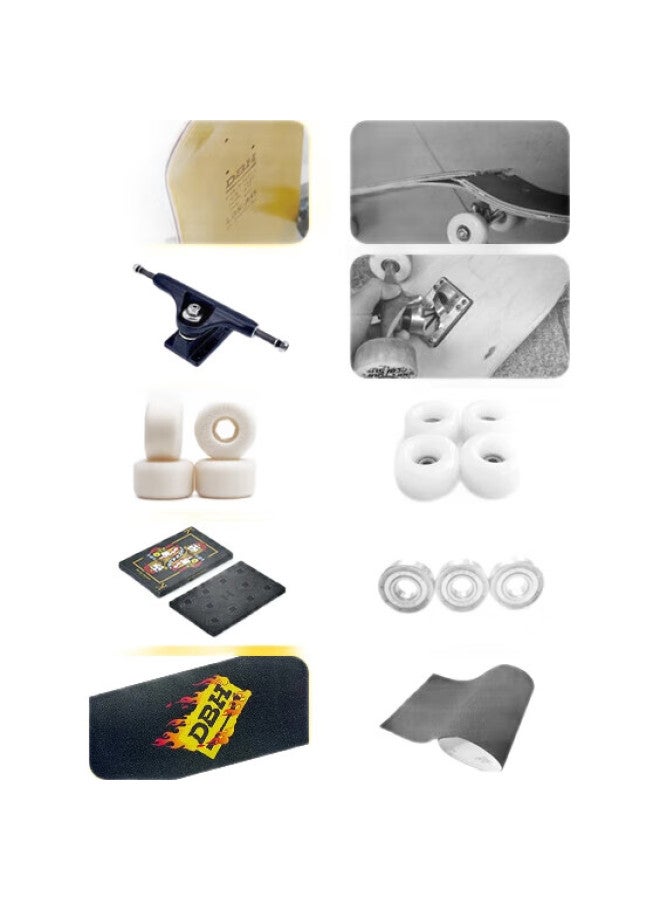 DBH Skateboard For Teenagers, Beginners, Male And Female Athletes, Advanced Riding, Professional Double-Warped Board, Unicorn 7.5 Children'S Board - Image 2