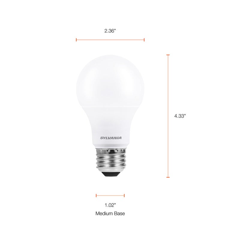LEDVANCE Sylvania ECO LED A19 Light Bulb, 60W Equivalent Efficient 9W, 7 Year, 750 Lumens, Medium Base, Frosted, 2700K, Soft White - 24 Pack (40986) - Image 5