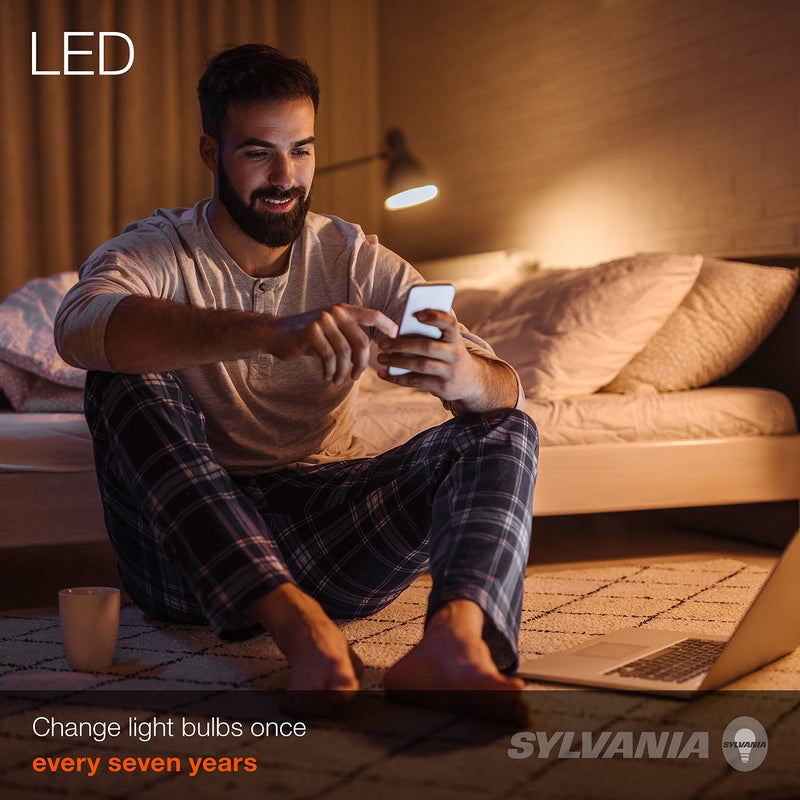 LEDVANCE Sylvania ECO LED A19 Light Bulb, 60W Equivalent Efficient 9W, 7 Year, 750 Lumens, Medium Base, Frosted, 2700K, Soft White - 24 Pack (40986) - Image 3