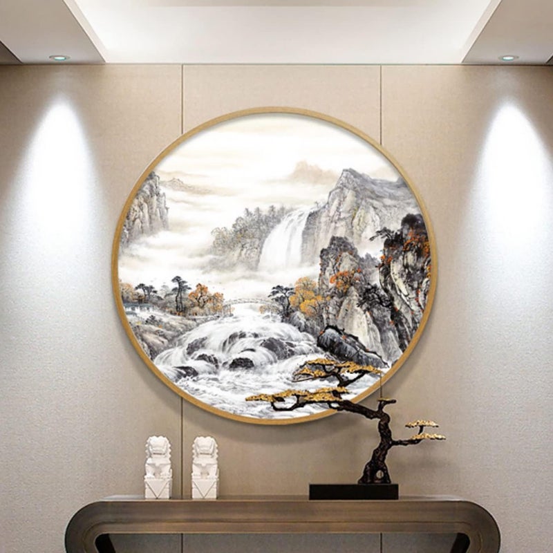 Frames,Frame,Photo Frame, Add Elegance to Your Walls with Round Solid Wood Photo Frames - Perfect for Chic Décor and Perspex Windows (Color : D, Size : Diameter60 cm(23.6 in)) - Image 5