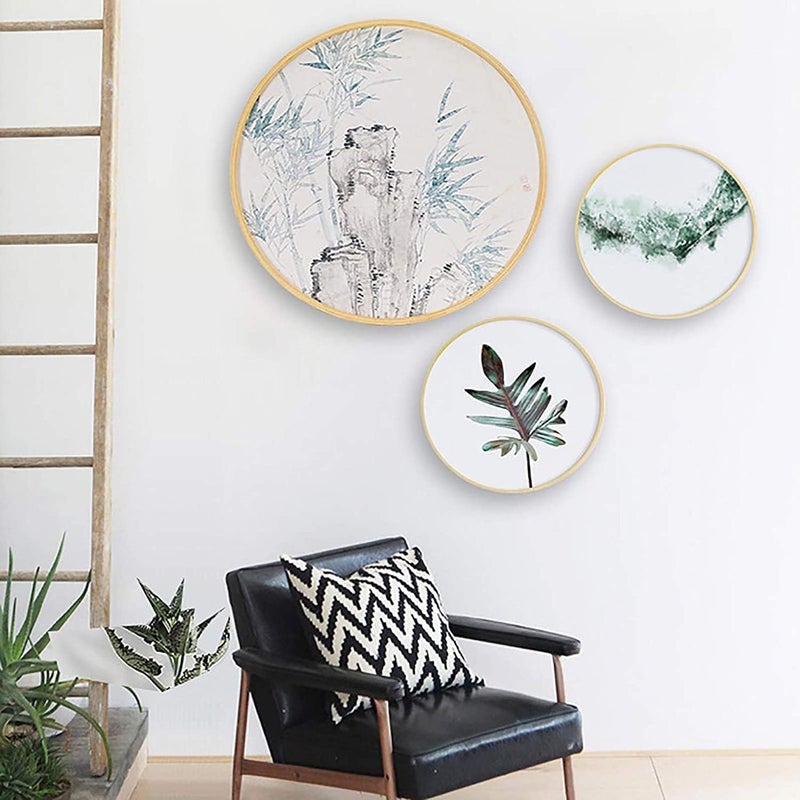 Frames,Frame,Photo Frame, Add Elegance to Your Walls with Round Solid Wood Photo Frames - Perfect for Chic Décor and Perspex Windows (Color : D, Size : Diameter60 cm(23.6 in)) - Image 3