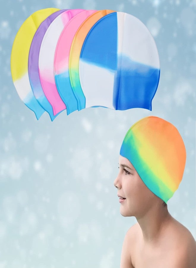 Confidence Colorful Swimming Water Protection Hair Cap Set of 1 - Image 3