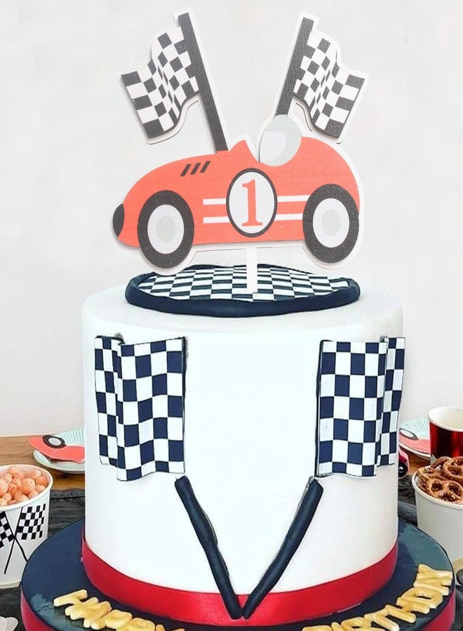BOOMPA Fast One Wooden Baby First Birthday Cake Topper，One Year Old Race Car Birthday Cake Topper，Boys 1st Birthday Racing Theme Cake Topper，Race Car Cake Decorations，One Year Anniversary Wooden Cake Topper - Image 5