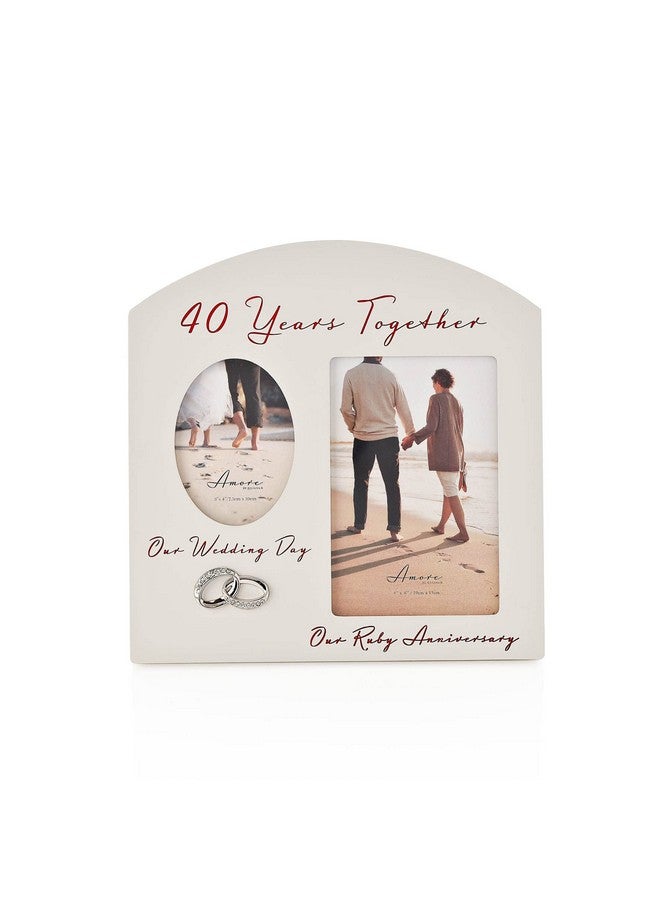 Oaktree Gifts Arched Double Frame 40 Years Together - 40th Anniversary - Image 1