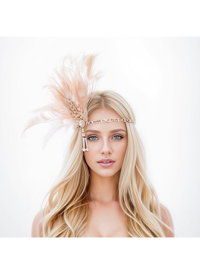 Tongcloud رباط رأس ريش الفلاپر من عشرينيات القرن العشرين - قطعة رأس غاتسبي للنساء من عشرينيات القرن العشرين (شمبانيا) - Image 3