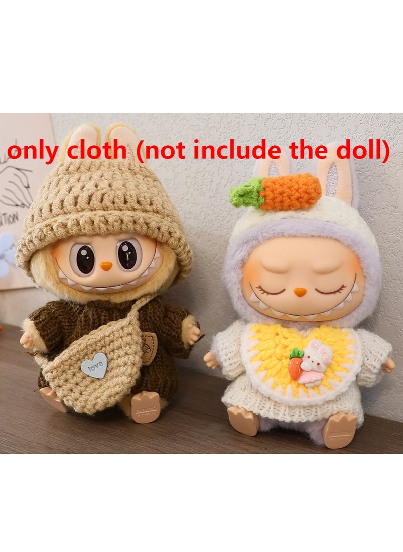 null - Labubu cloth (not inclued the doll) for labubu v2 labubu v1 Brown hat and top - Image 1