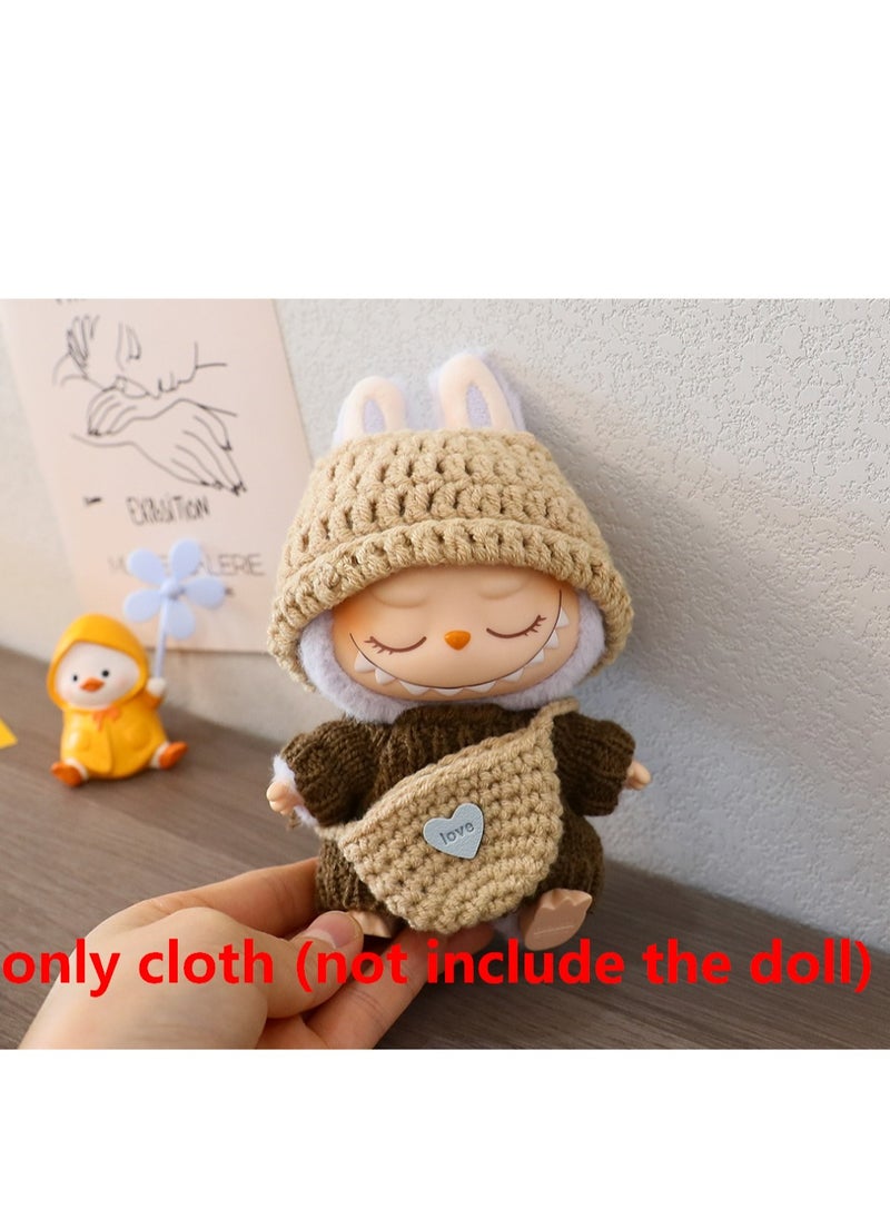 null - Labubu cloth (not inclued the doll) for labubu v2 labubu v1 Brown hat and top - Image 1