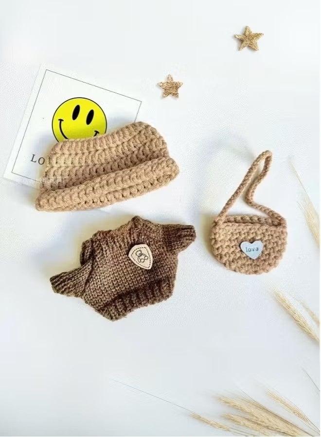 Labubu cloth (not inclued the doll) for labubu v2 labubu v1 Brown hat and top  - Image 1
