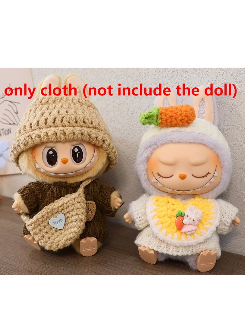 Labubu cloth (not inclued the doll) for labubu v2 labubu v1 Brown hat and top  - Image 4