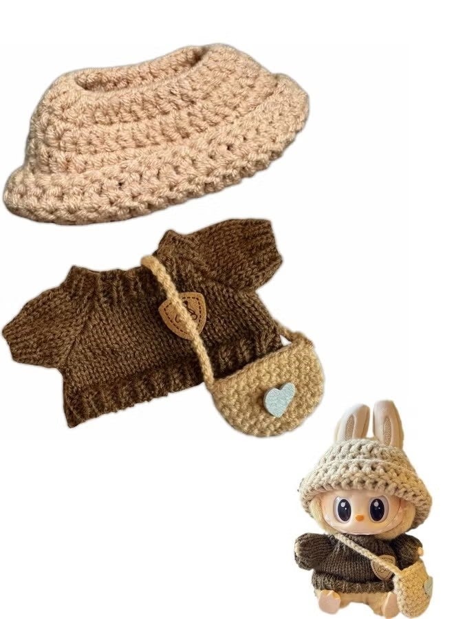 Labubu cloth (not inclued the doll) for labubu v2 labubu v1 Brown hat and top  - Image 2