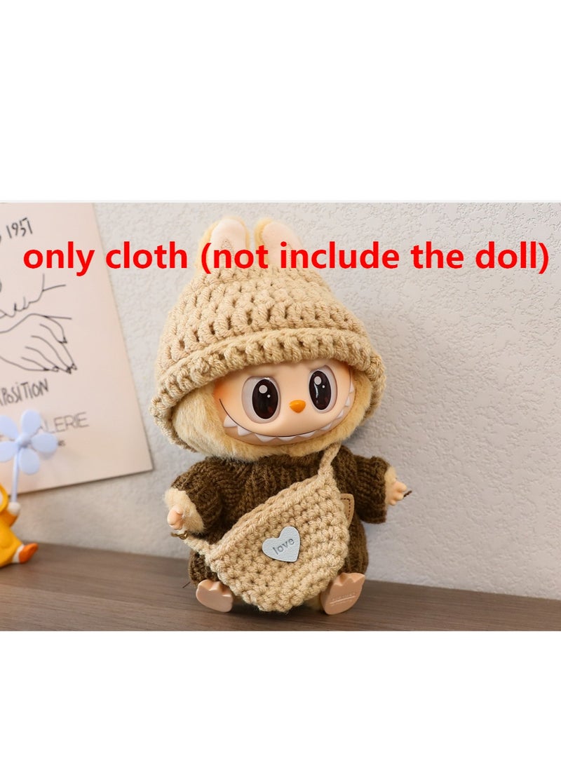 Labubu cloth (not inclued the doll) for labubu v2 labubu v1 Brown hat and top  - Image 5