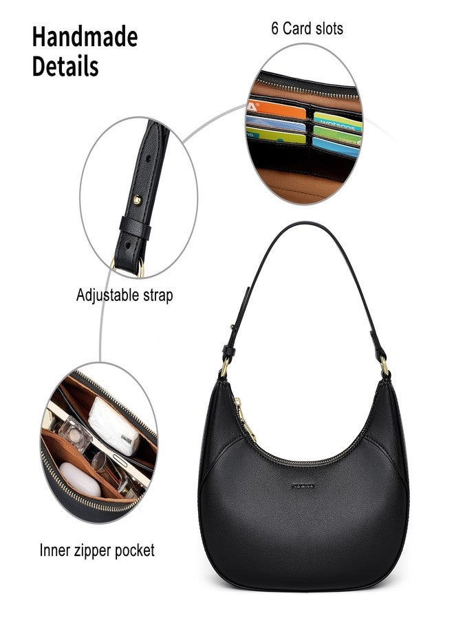 nuoku Hobo & Crescent Bag for Women - Designer Handbag in Black - Image 4