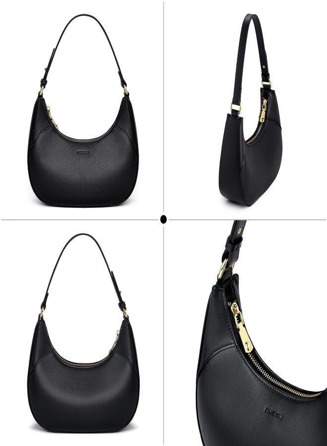 nuoku Hobo & Crescent Bag for Women - Designer Handbag in Black - Image 2