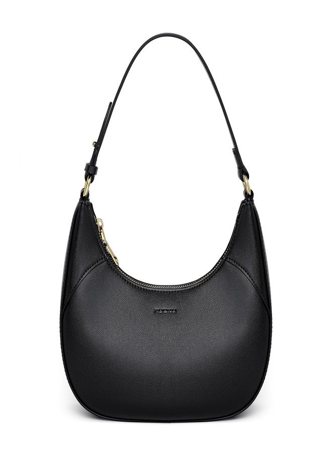 nuoku Hobo & Crescent Bag for Women - Designer Handbag in Black - Image 1