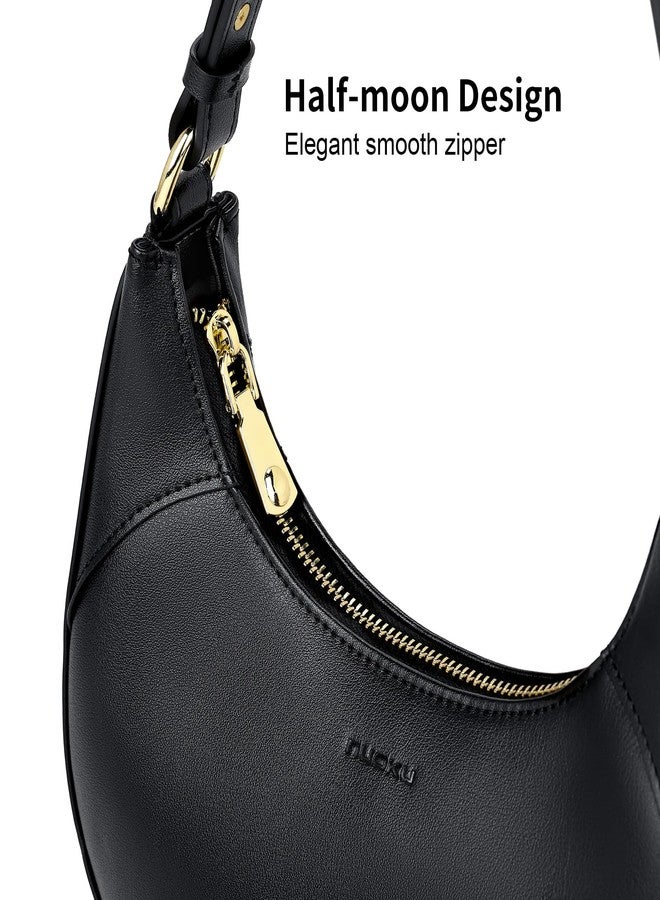 nuoku Hobo & Crescent Bag for Women - Designer Handbag in Black - Image 3