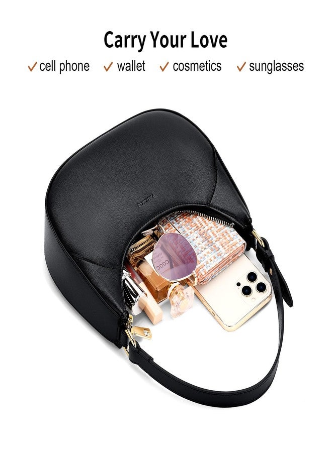 nuoku Hobo & Crescent Bag for Women - Designer Handbag in Black - Image 5