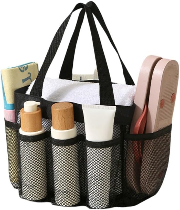 Large Mesh Shower Toiletry Bag With Pocket Hanging Hook Quick Dry Travel Gym - Image 1