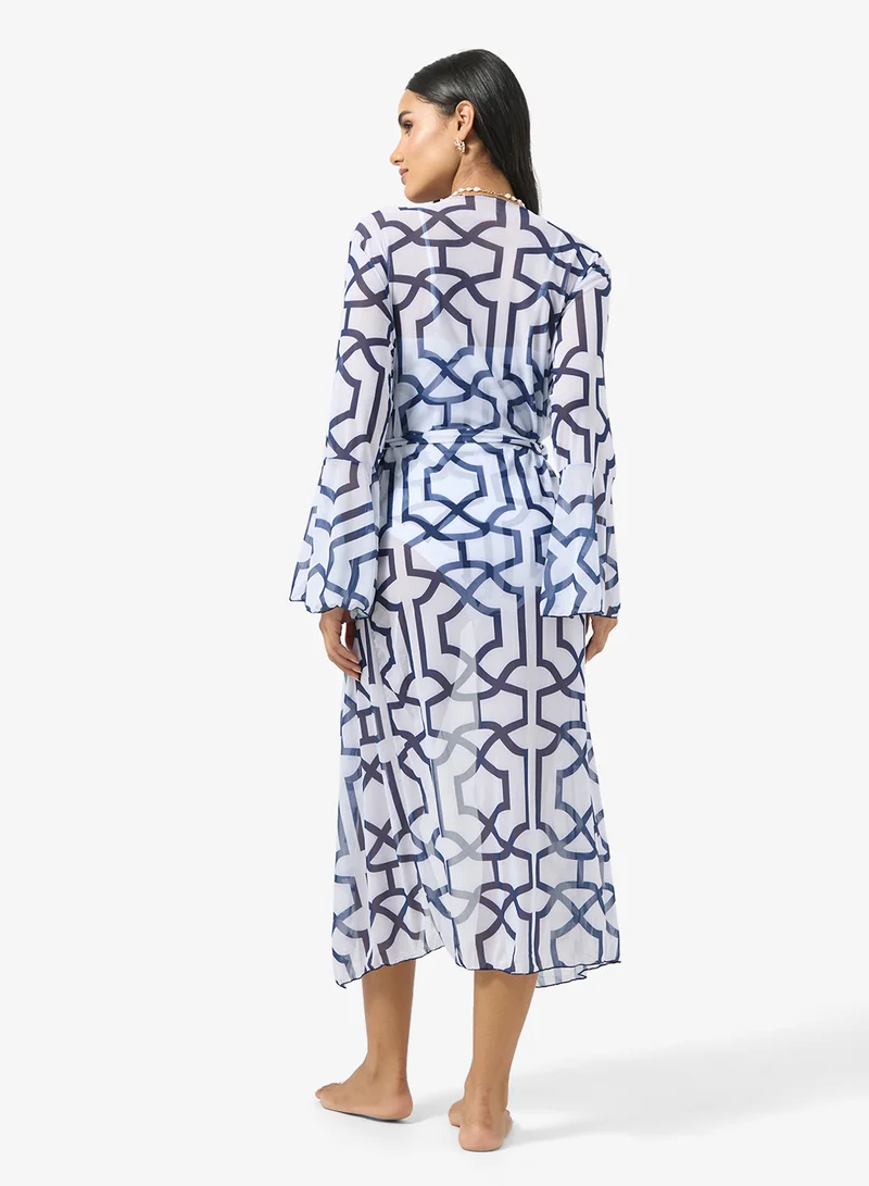 ELLA Printed Swimsuit With Beach Cover Up