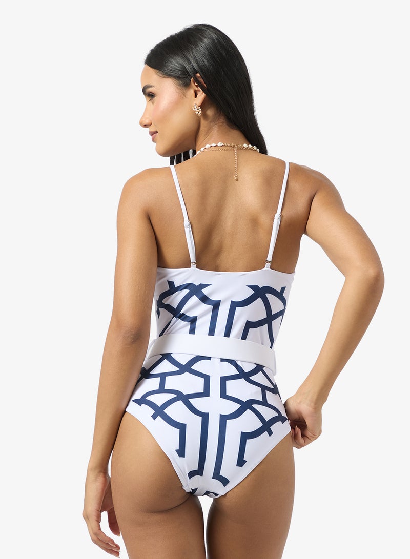 ELLA Printed Swimsuit With Beach Cover Up - Image 4