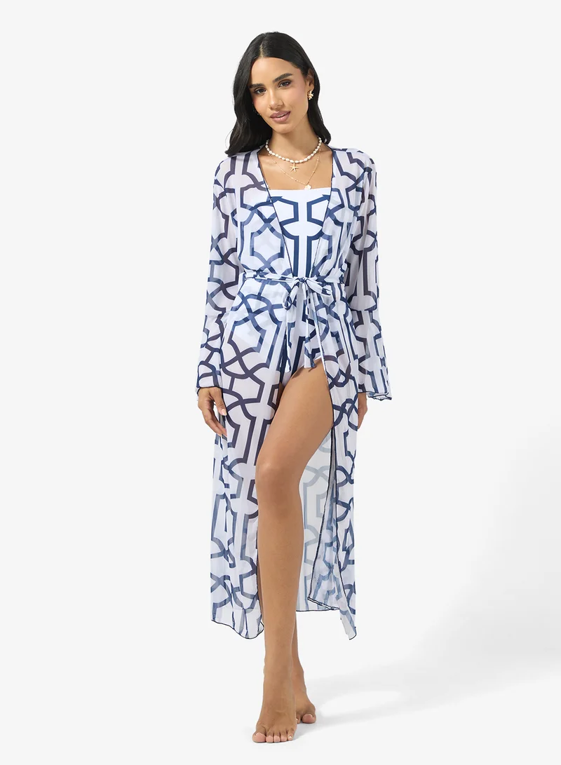 ELLA Printed Swimsuit With Beach Cover Up