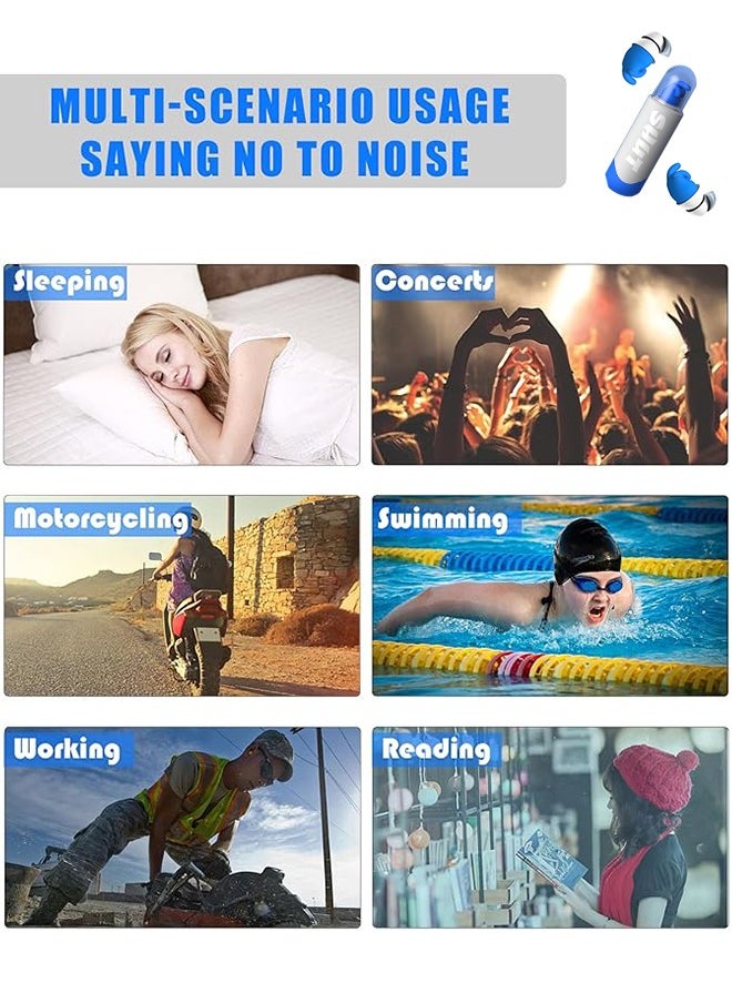 Generic - 2 Pairs Ear Plugs for adluts– Ultra-Comfy Reusable Noise-Reducing Earplugs For Sleep Deep Focus swimming  Travel  Noise Sensitivity Flexible Hearing Protection  Customizable Fit  24dB (SNR) Noise Reduction - Image 1