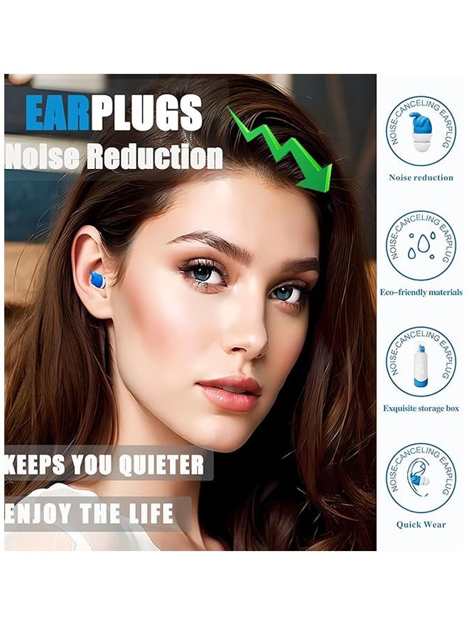 Generic - 2 Pairs Ear Plugs for adluts– Ultra-Comfy Reusable Noise-Reducing Earplugs For Sleep Deep Focus swimming  Travel  Noise Sensitivity Flexible Hearing Protection  Customizable Fit  24dB (SNR) Noise Reduction - Image 1