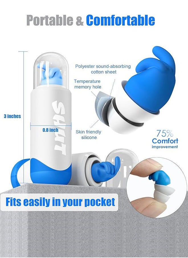 Generic - 2 Pairs Ear Plugs for adluts– Ultra-Comfy Reusable Noise-Reducing Earplugs For Sleep Deep Focus swimming  Travel  Noise Sensitivity Flexible Hearing Protection  Customizable Fit  24dB (SNR) Noise Reduction - Image 1
