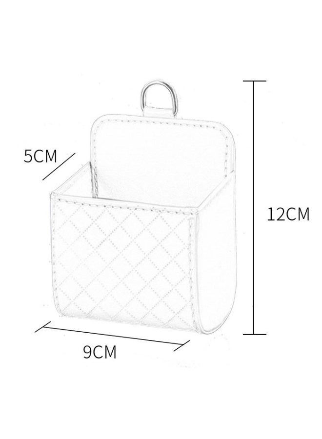 Car Vent Storage Bag PU Leather Automotive Dashboard Organizer Pocket for Keys, Coin, Cell phone & Glasses - Image 2